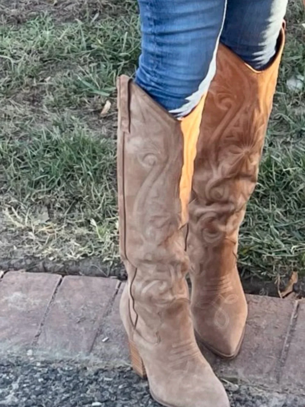 Steve Madden Tall Over-the-Knee Suede Boots in Tan
